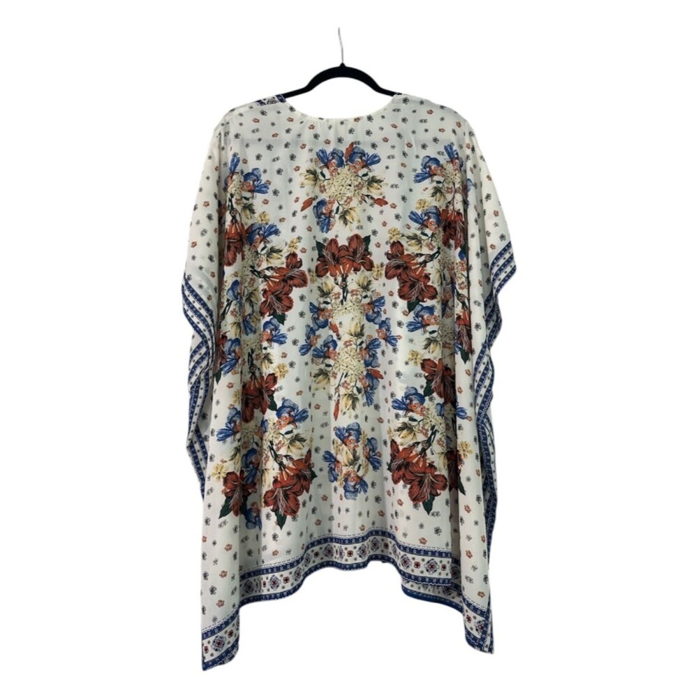 Max Studio London Floral Kimono Cardigan Boho Duster Open Front Lightweight L - Picture 4 of 7